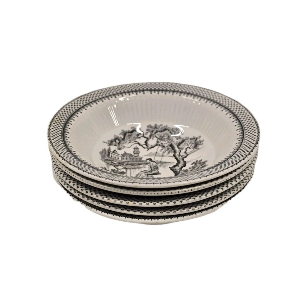 William Adams & Sons Minuet Real English‎ Ironstone Bowls (5)